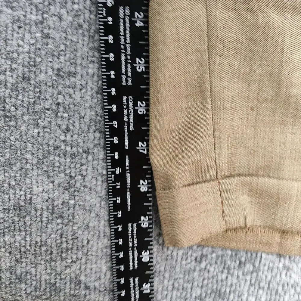 Bresciani Dress Pants Mens 42x29 Beige Wool Super 150's Lined Italy Classic Fit